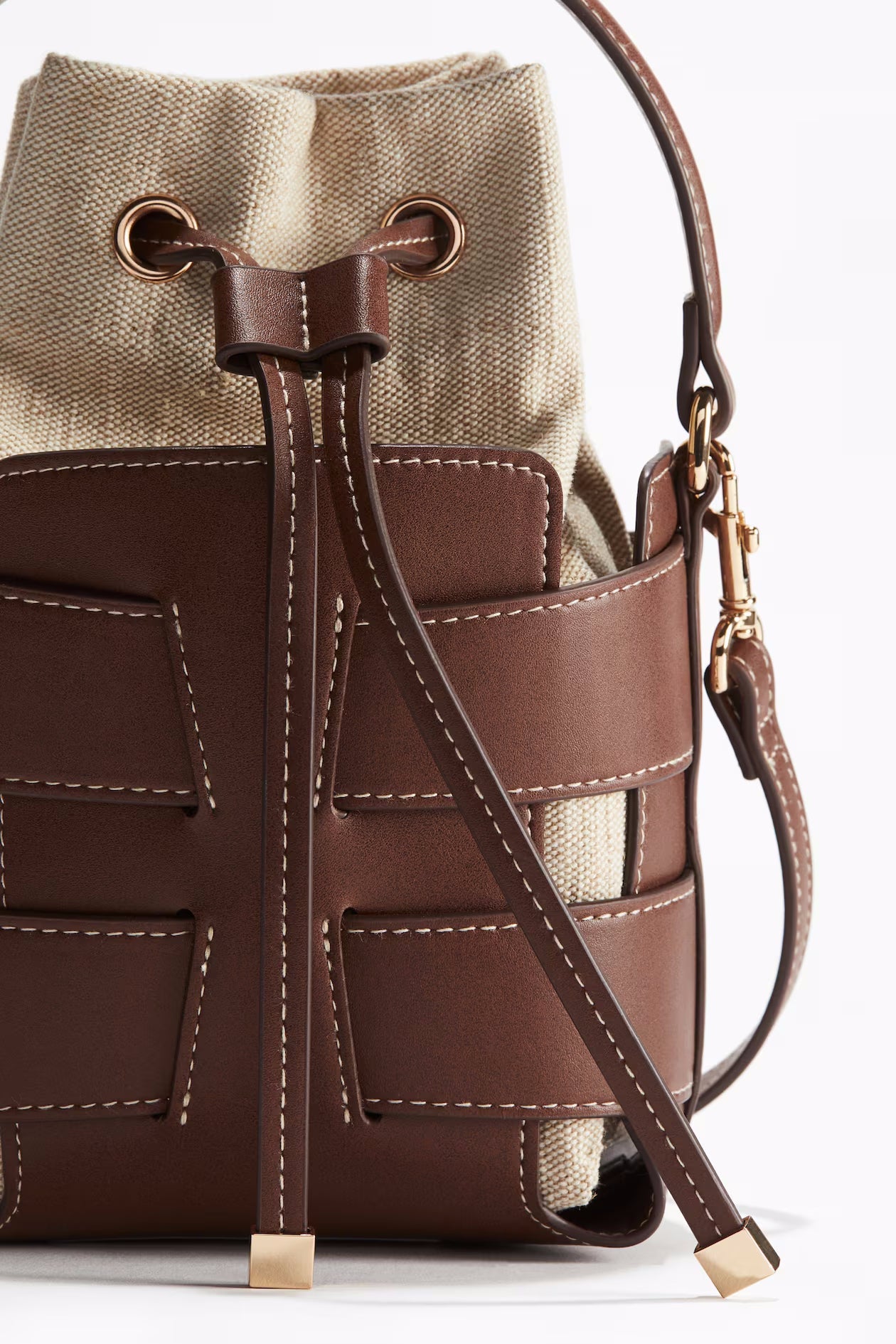 Elegante Bucket Bag mit Kordelzug – Schultertasche in Braun & Schwarz