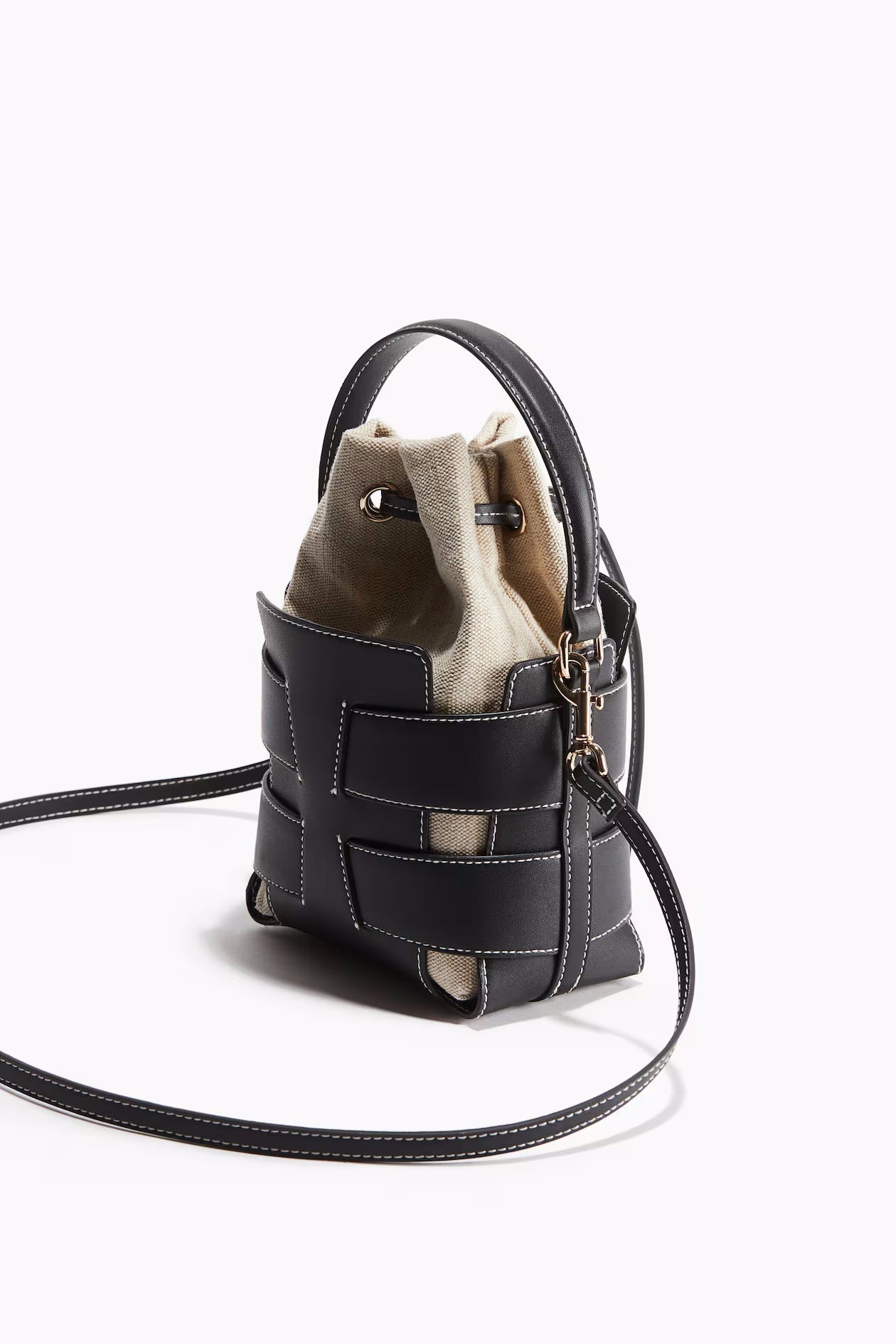 Elegante Bucket Bag mit Kordelzug – Schultertasche in Braun & Schwarz