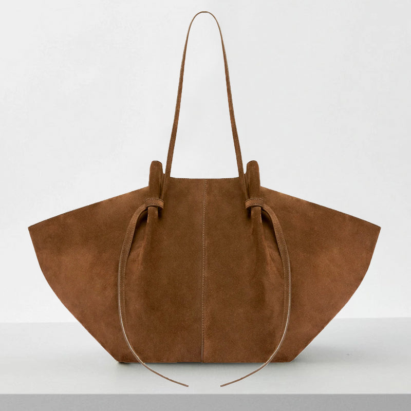 Große Wildleder-Shopper Tasche – Elegante Schultertasche