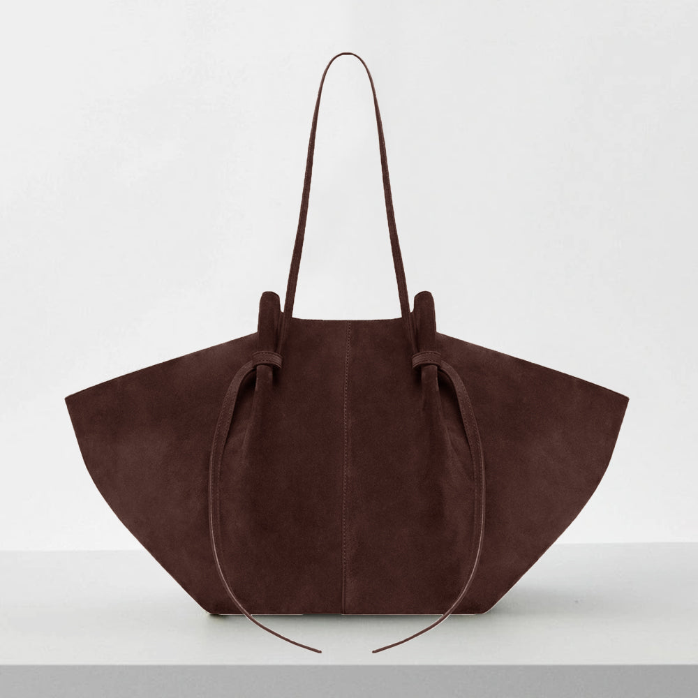 Große Wildleder-Shopper Tasche – Elegante Schultertasche