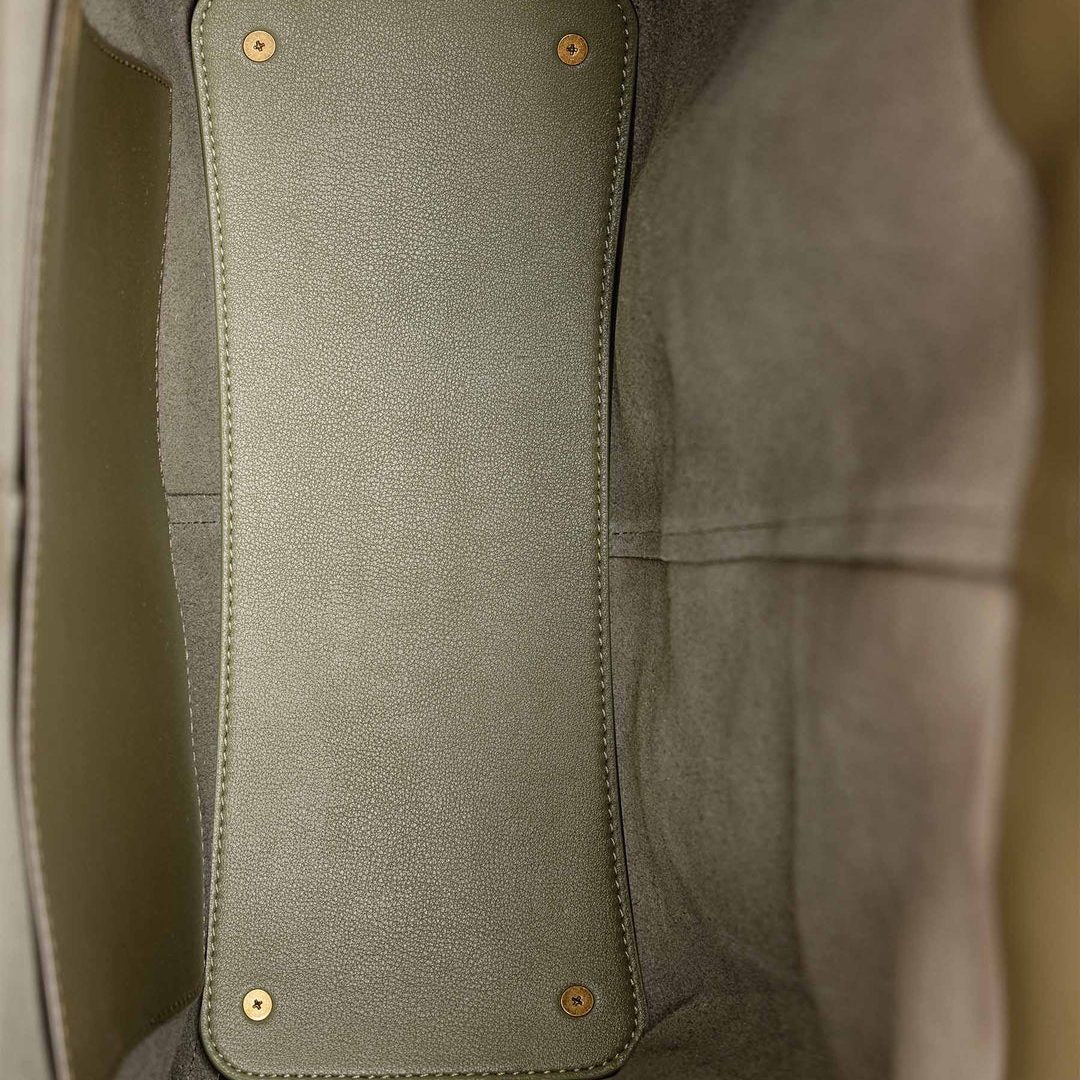 Elegante Schultertasche aus Wildleder-Optik – Damen Tasche in Braun & Grün